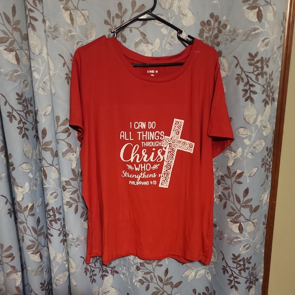 SHEIN Vibrant Red T-Shirt - Picture 2 of 3